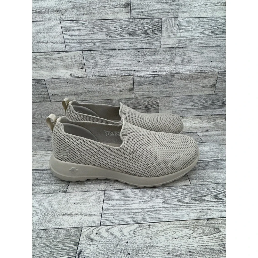 Skechers Go Walk Joy Women Sz 7 Taupe Mesh Slip On Walking Shoes 124187 TPE
